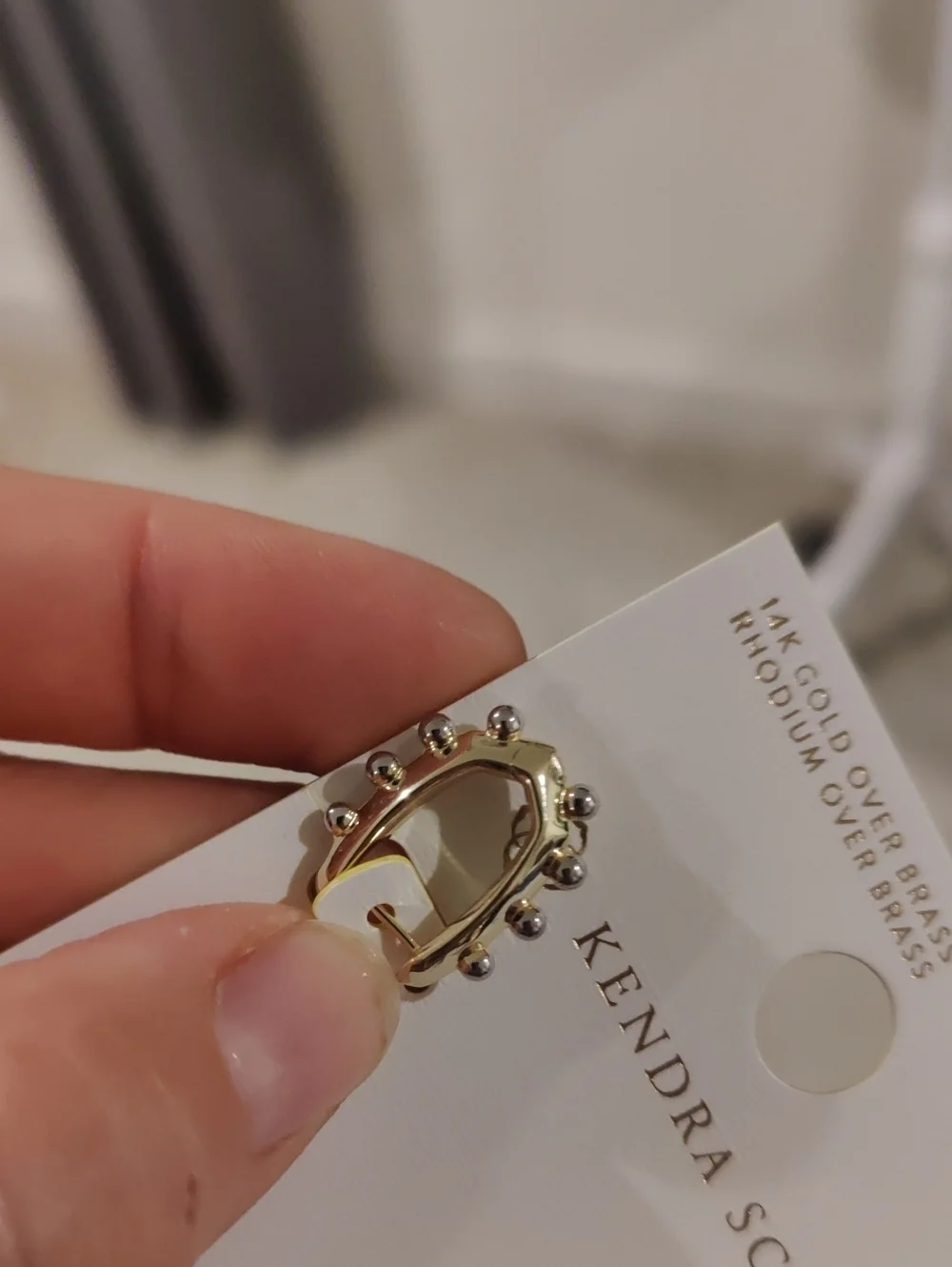 New!Kendra Scott Gold Silver-tone Emma Huggie Hoop Earrings Y2K Cottagecore Retr